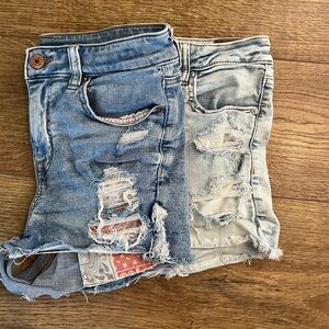 American Eagle Outfitters Light Blue Distressed Shorts - 2 pair